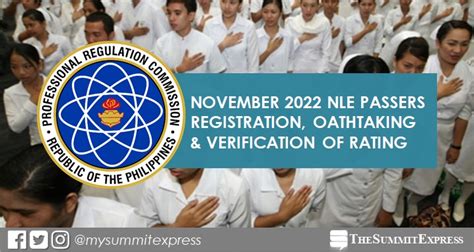 nle november 2022|Verification of Rating, Registration, Oath.